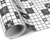 Retro-Kreuzworträtsel Mitte des Jahrhunderts Geschenkpapier (Rolleneckpunkt)