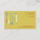 Retro Küche Backen Catering gelb Visitenkarte (Rückseite)