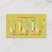Retro Küche Backen Catering gelb Visitenkarte (Vorderseite)