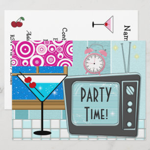 Retro-Küche - Cocktail - Jede Party Einladung