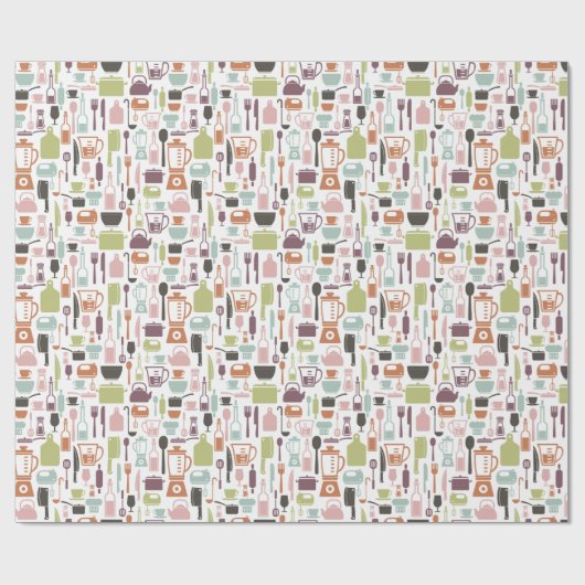 Retro Küche Geschenkpapier (Flach)