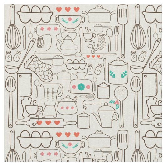 Retro Küche in der Creme Stoff (Nahaufnahme)