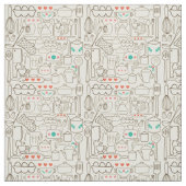 Retro Küche in der Creme Stoff (Muster)