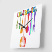 Retro Küche Kochen Quadratische Wanduhr (Winkel)