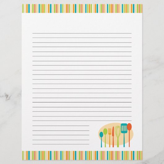 Retro Küche Kochen Utensitäten Rezepte Seiten (Vorderseite)