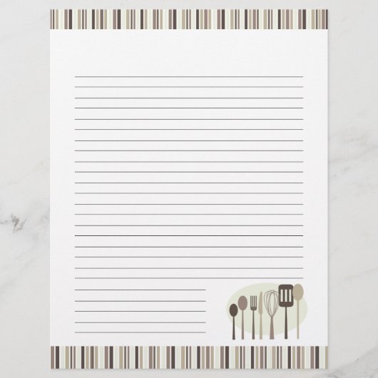 Retro Küche Kochen Utensitäten Rezepte Seiten (Vorderseite)