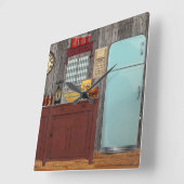 Retro Küche Quadratische Wanduhr (Winkel)