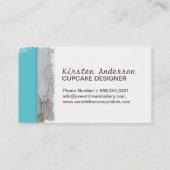 Retro Kuchen-Bäckerei-Visitenkarten Visitenkarte (Rückseite)