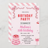 Retro-Kuchen-Geburtstagsfeier Einladung (Vorne/Hinten)