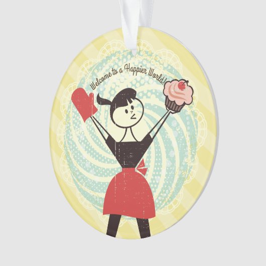 Retro Kuchen Hausfrau Bäckerei Weihnachtsschmuck Ornament (Vorderseite)