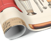 Retro Küchen Kuchen und Werkzeuge Geschenkpapier (Rolleneckpunkt)