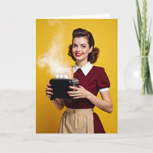 Retro-Küchen-Lächeln Kunstkarte Karte