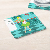 Retro Küchen-Papier-Untersetzer Rechteckiger Pappuntersetzer (angewinkelt)