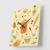 Retro Küchen-Quadrat-Wanduhr Quadratische Wanduhr (Winkel)