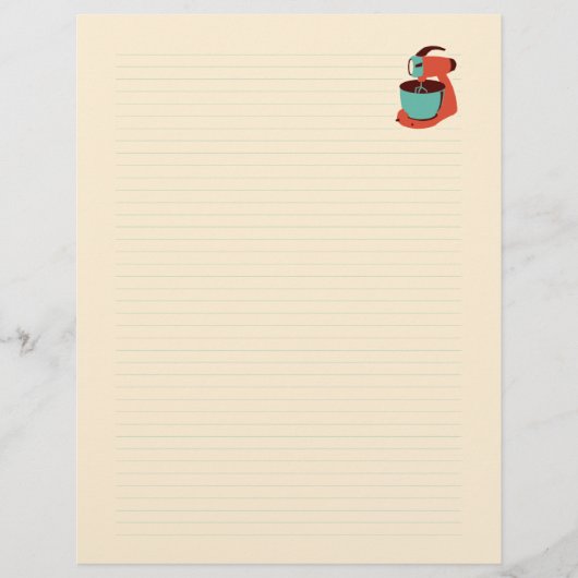 Retro-Küchen-Rezeptpapier (doppelseitig) (Vorderseite)