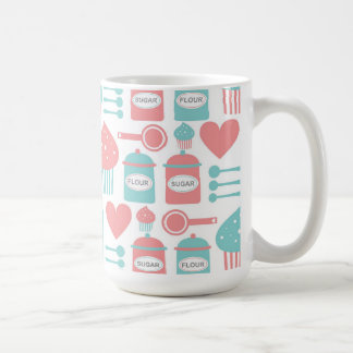 Retro Küchen-Rosa u. Türkis u. Kuchen-Tasse Kaffeetasse
