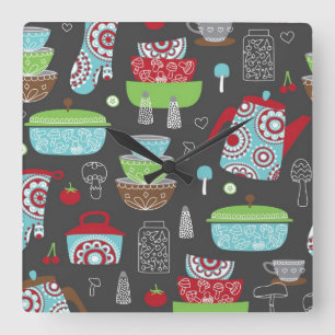 Retro Küchen-themenorientierte Wanduhr