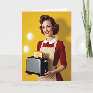 Retro-Küchen-Toaster-Zeitkarte Karte