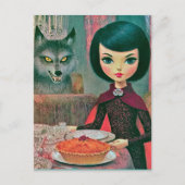 Retro: Kuchenessen mit dem Wolf Postkarte (Vorderseite)