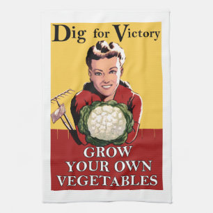 Retro-Küchenhandtuch "Dig for Victory" Geschirrtuch