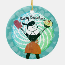 Retro Kuchenhausfraubäckerei Weihnachtsverzierung Keramikornament