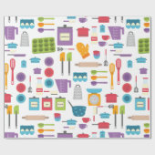 Retro-Küchenkoch Backen Geschenkpapier (Flach)