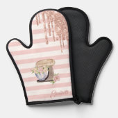 Retro-Kuchenmischung, Glitzer-Tropfen, Streifen Ofenhandschuh (Vorderseite/Rückseite)