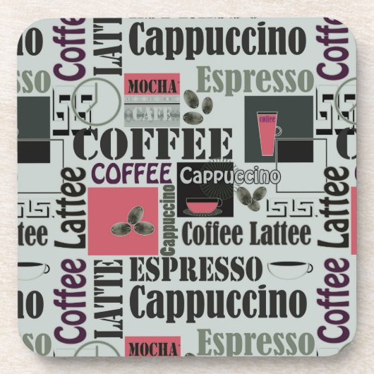 Retro-Küchenmuster für Espresso Latte Getränkeuntersetzer (Vorderseite)