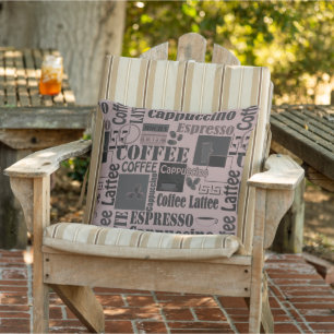 Retro-Küchenmuster für Espresso Latte Kissen