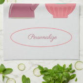 Retro Küchenutensilien, Uhren, Teekessel Persönlic Geschirrtuch (Gefaltet)