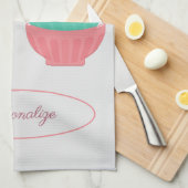 Retro Küchenutensilien, Uhren, Teekessel Persönlic Geschirrtuch (Viertel Falte)