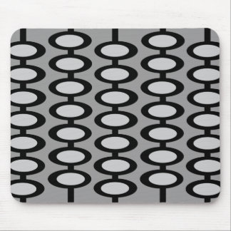 Retro Kugel-Muster - graues und schwarzes mousepad