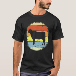 Retro-Kuh Vintage-Kuh-Geist Farm-Tier 60er 70er T-Shirt