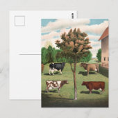 Retro-Kühe Postkarte (Vorne/Hinten)
