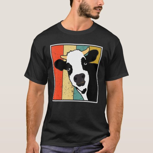 Retro-Kuhfarm-Tier T-Shirt (Vorderseite)
