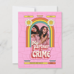 Retro-Kumpel in Crime BFF Valentinstag-Karte Mitteilungskarte