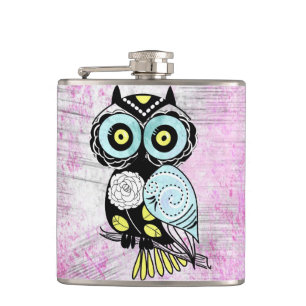 Retro kundenspezifische Eule Flachmann