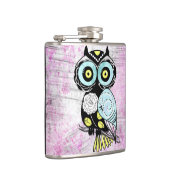 Retro kundenspezifische Eule Flachmann (Rechts)