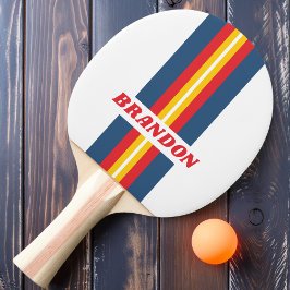 Retro-Kundgebung Streifen mit Namen Tischtennis Schläger