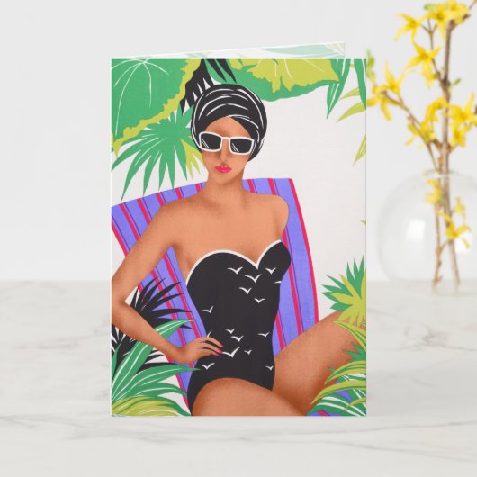 Retro Kunst-80er Button-oben Karte (Gelbe Blume)