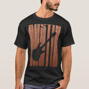 Retro Kunst Austin Vintage Musik Gitarre T-Shirt