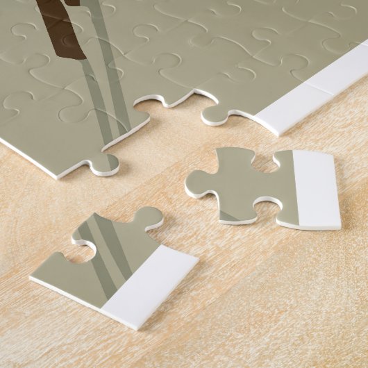 Retro Kunst-Dekoski-Reiseanzeige kundengerecht Puzzle (Seite)