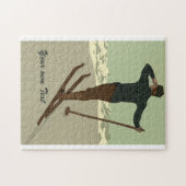 Retro Kunst-Dekoski-Reiseanzeige kundengerecht Puzzle (Horizontal)