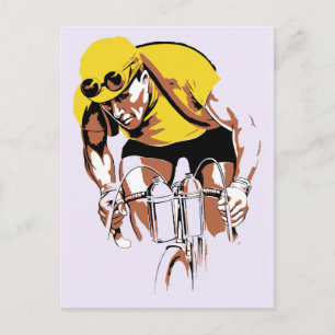 Retro-Kunst der Radchampion Postkarte