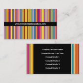 Retro Kunst gestreifte dünne Website-Visitenkarte Visitenkarte (Vorne/Hinten)