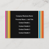 Retro Kunst gestreifte mollige Visitenkarte (Rückseite)