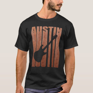 Retro Künstlerisch Austin Vintag Music Guitar T-Shirt