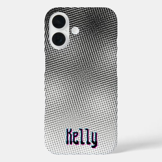 Retro Künstlerisch Black and White Moiré 3D Movie Case-Mate iPhone Hülle (Rückseite)