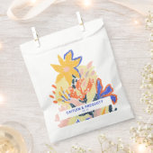 Retro Künstlerische Abstrakte Blumenhochzeit maßge Geschenktütchen (Ausgeschnitten)