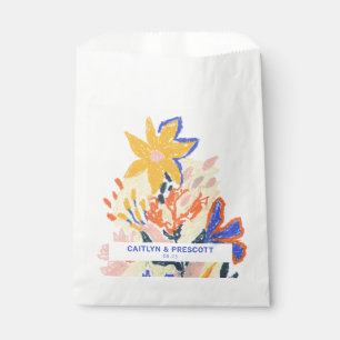 Retro Künstlerische Abstrakte Blumenhochzeit maßge Geschenktütchen